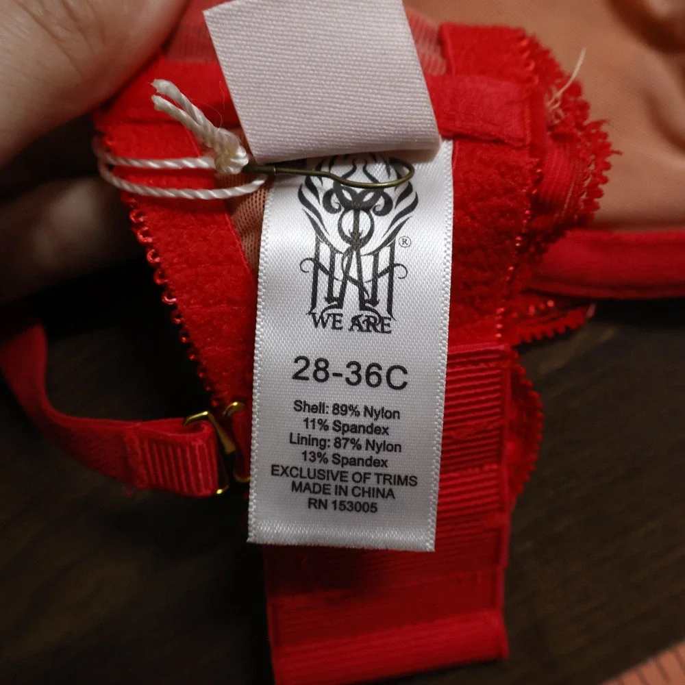 Free People‎ x We Are HAH 2 Timer Bra Siren Red Adjustable 28-36C Sexy Lace NWT